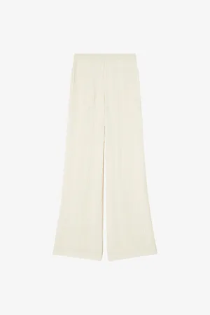 Joseph Womens Mawn Wide-Leg Mid-Rise Viscose and Silk-Blend Trousers