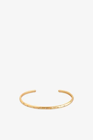 Astrid & Miyu Womens Cosmic Star 18ct Yellow Gold-Plated Recycled Sterling-Silver and Cubic Zirconia Bangle