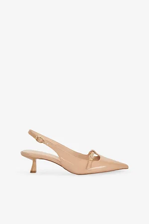 Dune Womens Deserving T-Bar Faux-Leather Slingback Courts