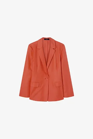 Joseph Womens Mela Single-Breasted Silk and Cotton-Blend Blazer
