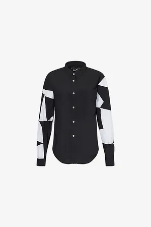 Comme des Garçons Mens Patchwork-Pattern Long-Sleeved Woven Shirt