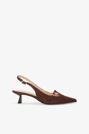 Dune Womens Deserving T-Bar Suede Slingback Courts