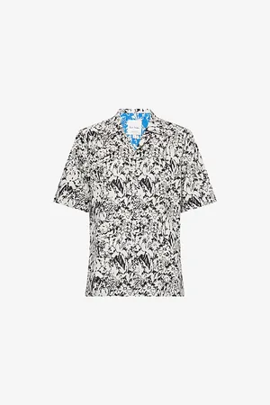 Paul Smith Mens Graphic-Print Regular-Fit Cotton Shirt