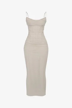House Of Cb Womens Nalini Corseted Stretch-Woven Maxi Dress