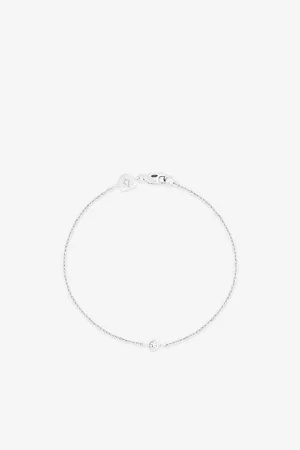Astrid & Miyu Womens Essential Rhodium-Plated Recycled Sterling- and Zirconia Charm Bracelet