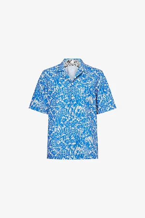 Paul Smith Mens Graphic-Print Regular-Fit Cotton Shirt