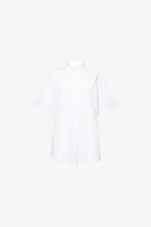 RAG&BONE Womens Amy Lace-Embroidery Cotton-Poplin Shirt