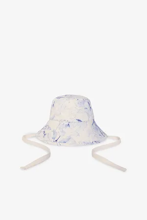 Maje Womens Watercolour-Print Logo-Embroidered Cotton Bucket Hat