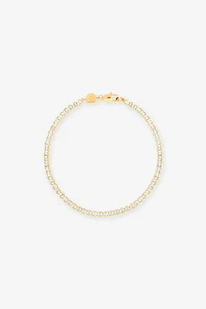 Astrid & Miyu Womens Tennis 18ct Yellow- Plated Brass and Cubic Zirconia Bracelet