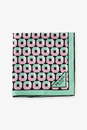 Prada Womens Printed Silk-Twill Scarf