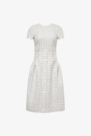 HUISHAN ZHANG Womens Isabelle Check-Pattern Knit Midi Dress