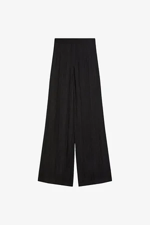 Joseph Womens Mawn Wide-Leg Mid-Rise Viscose and Silk-Blend Trousers