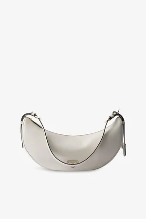 Prada Womens Logo-Embellished Leather Shoulder Bag