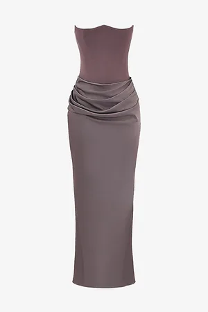 House Of Cb Womens Persephone Strapless Corset Woven Maxi Dress