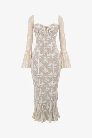 House Of Cb Womens Delilah Corseted Lace Maxi Dress