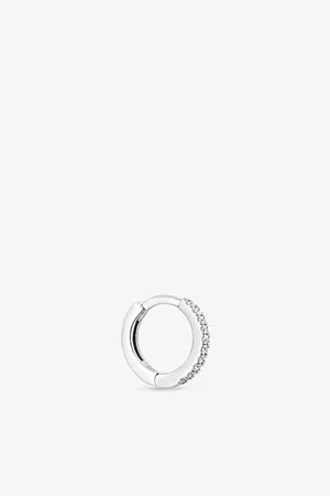 Astrid & Miyu Womens Crystal Sterling and Cubic Zirconia Hoop Earring