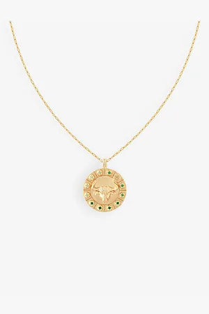 Astrid & Miyu Womens Taurus Bold Zodiac Plated Recycled 925 Sterling-Silver Necklace