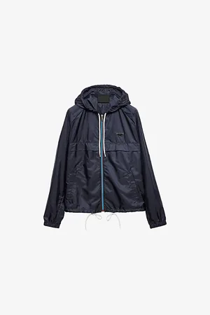 Prada Mens Re-Nylon Brand-Plaque Shell Jacket