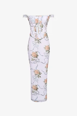 House Of Cb Womens Isis Corseted Woven Maxi Dress