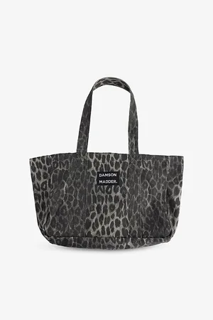 Damson Madder Womens Animal-Print Cotton Tote Bag