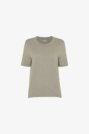 Whistles Womens Rosa Double-Trim Cotton-Jersey T-Shirt