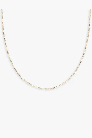 Astrid & Miyu Womens Tennis 18ct Yellow -Plated Sterling Silver and Cubic Zirconia Necklace