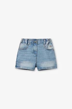 Benetton Logo-Embroidered Paperbag-Waist Stretch-Denim Shorts 18 Months-6 Years