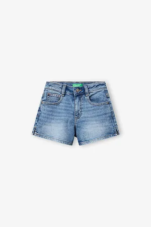 Benetton Logo-Embroidered Regular-Fit Stretch-Denim Shorts 6-14 Years