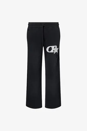 Cole Buxton Mens Star Distressed Cotton-Jersey Jogging Bottoms