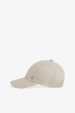Reiss Womens Lily Logo-Badge Linen Baseball Cap