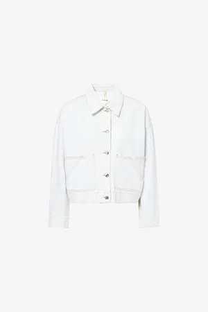 Frame Womens Field Boxy-Fit Denim Jacket