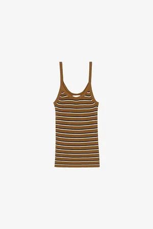 Claudie Pierlot Womens Stripe-Print Slim-Fit Knitted Vest