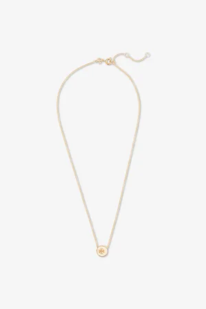 Tory Burch Womens Kira 18ct Yellow Gold-Plated Brass and Moonstone Pendant Necklace