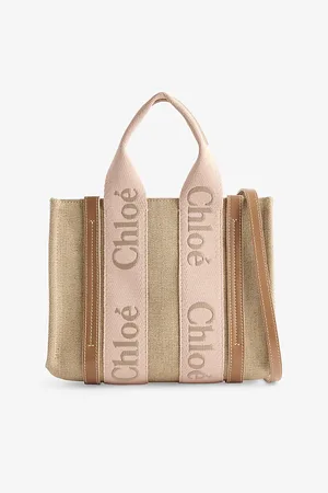 Chloé Womens Woody Small Linen Tote Bag