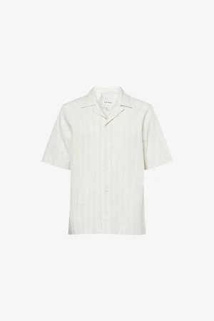 Paul Smith Mens Striped Regular-Fit Linen-Cotton Shirt