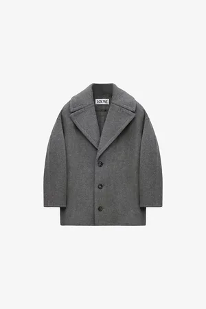 Loewe Womens Relaxed-Fit Brushed Wool Coat