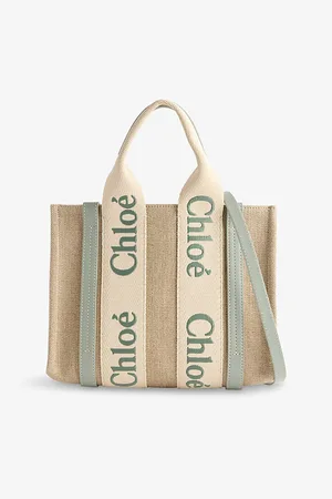 Chloé Womens Woody Small Linen Tote Bag