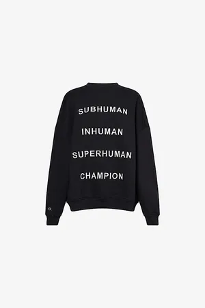 Rick Owens Womens x Champion Jumbo Logo-Embroidery Cotton-Jersey Sweatshirt