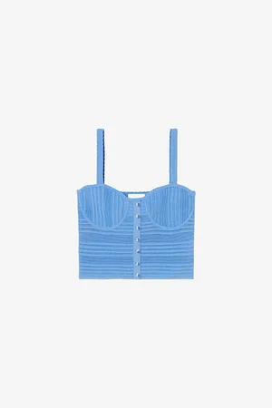 Claudie Pierlot Womens Square-Neck Button-Down Knitted Top