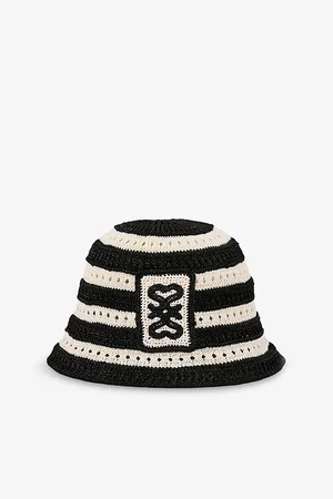 Sandro Womens Monogram Crochet Bucket Hat