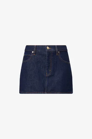 Frame Womens Mid-Rise Slim-Fit Denim Mini Skirt
