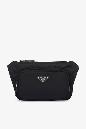Prada Mens Re-Nylon Buckled Recycled-Nylon and Leather Cross-Body Bag
