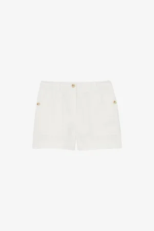 Reiss Womens Ashby Wide-Leg Linen Shorts