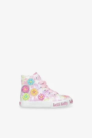 Lelli Kelly Eloise Floral-Embroidered Canvas Mid-Top Trainers