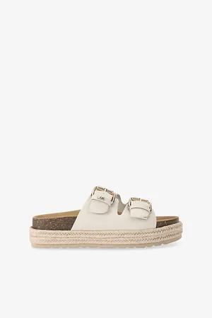 Kurt Geiger Womens Raquel Rope-Sole Faux-Leather Sandals