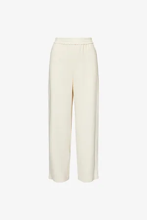 THEORY Womens Drawstring Wide-Leg Woven Trousers
