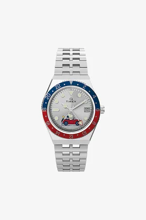 Timex Mens Tw2W83300 Q Gmt Peanuts Stainless-Steel Watch