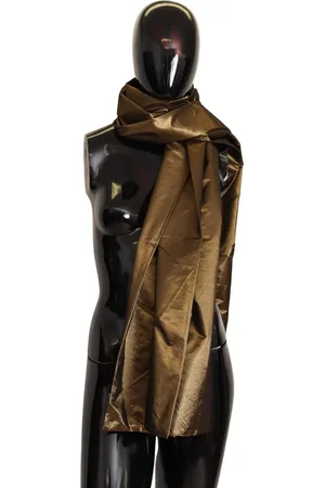 Dolce & Gabbana Blend Shawl Wrap Metallic Bronze Scarf