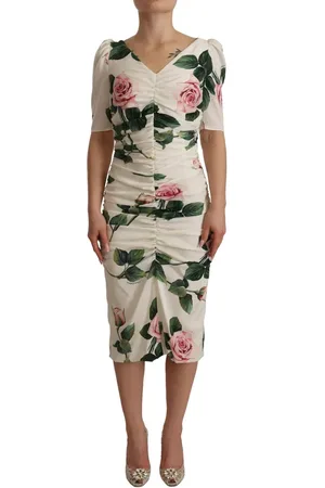 Dolce & Gabbana Stretch Silk Pleated Dress - IT38 | S
