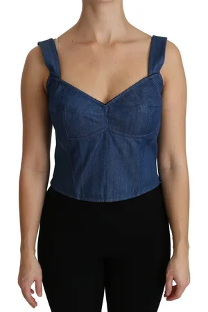 Dolce & Gabbana Sleeveless Bustier Blouse Cotton Top - IT36 | XS